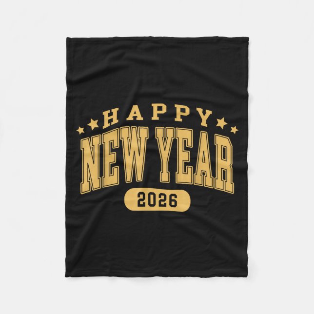 Happy New Year 2026 New Year Party Family Matching Fleece Blanket (Front)
