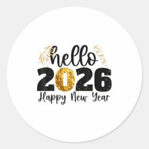 Happy New Year 2026 New Year Party Friends Family  Classic Round Sticker