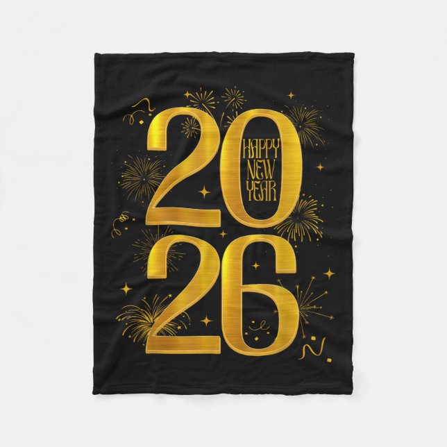 Happy New Year 2026 New Year Party Friends Family  Fleece Blanket (Front)