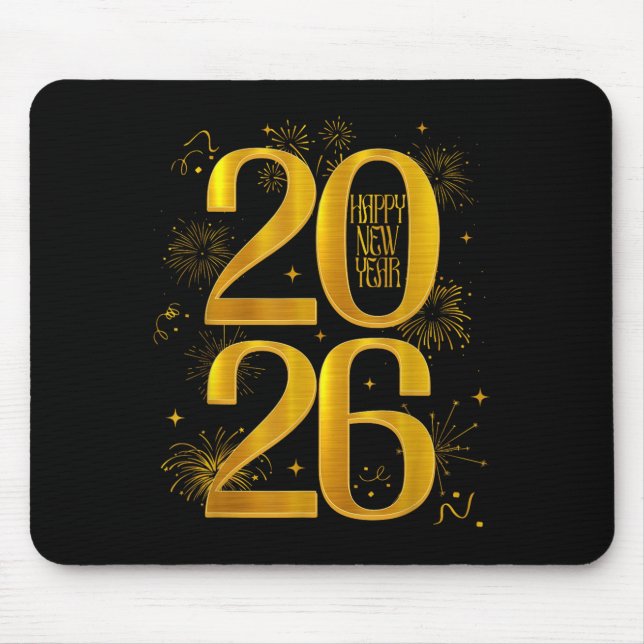 Happy New Year 2026 New Year Party Friends Family  Mouse Mat (Front)