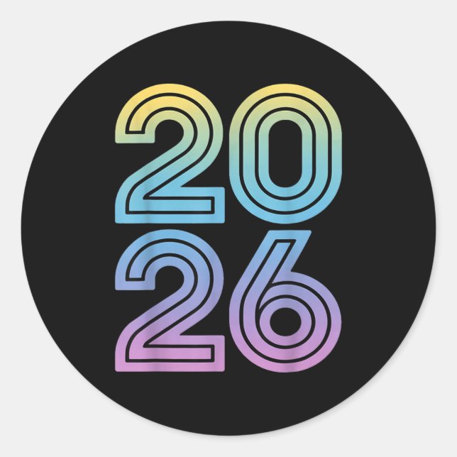 Happy New Year 2026 New Years Eve  Classic Round Sticker (Front)