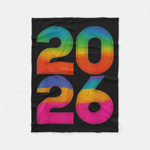 Happy New Year 2026 New Years Eve Fleece Blanket