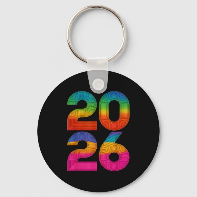 Happy New Year 2026 New Years Eve  Key Ring (Front)