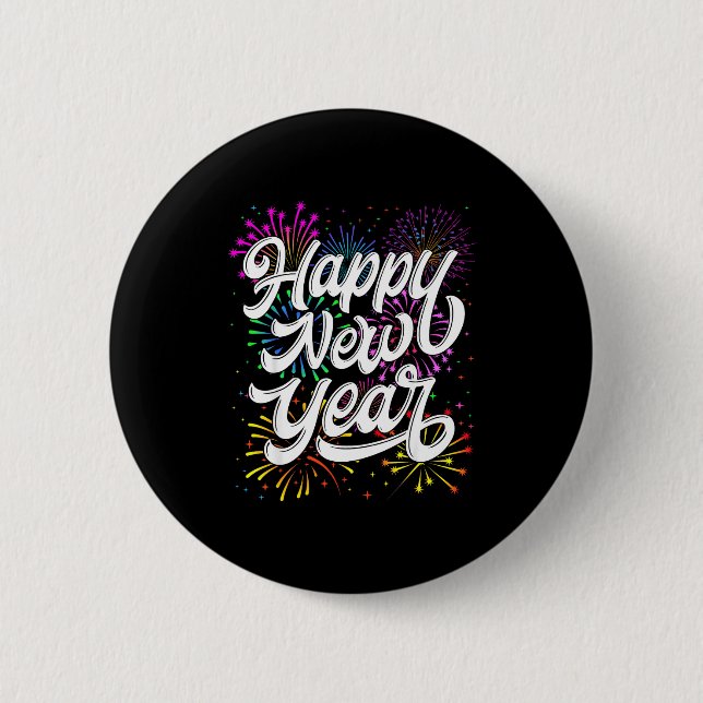 Happy New Year 2026 New Year's Eve Party Countdown 6 Cm Round Badge (Front)