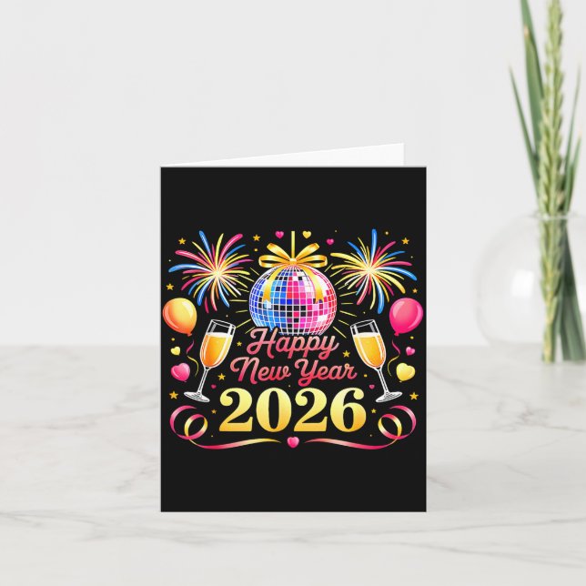 Happy New Year 2026 New Years Eve Party Countdown  Card (Front)