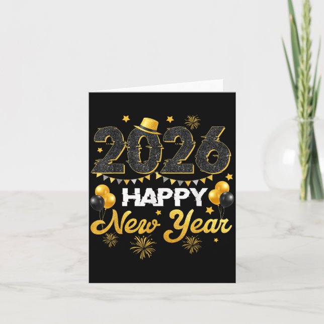 Happy New Year 2026 New Year's Eve Party Countdown Card (Front)
