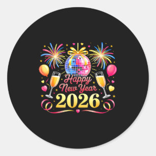 Happy New Year 2026 New Years Eve Party Countdown  Classic Round Sticker