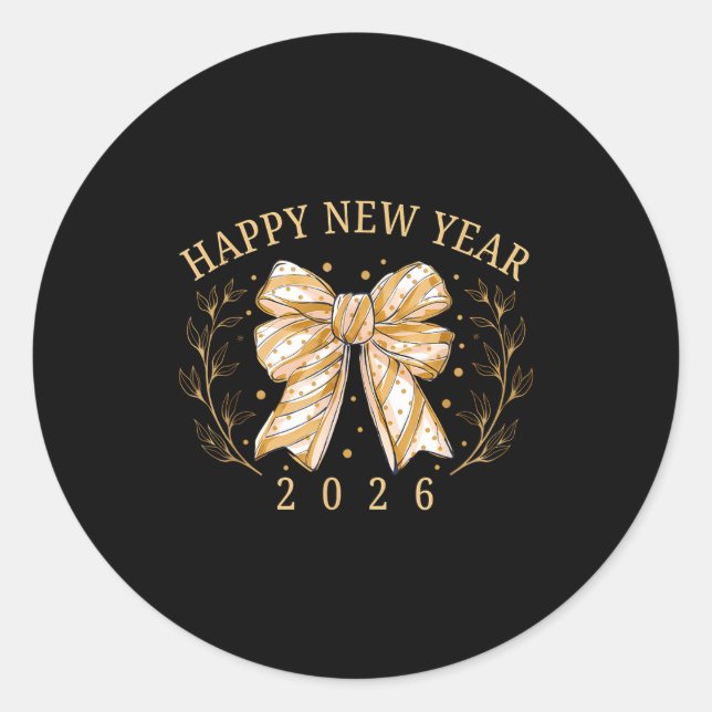 Happy New Year 2026 New Years Eve Party Countdown  Classic Round Sticker (Front)