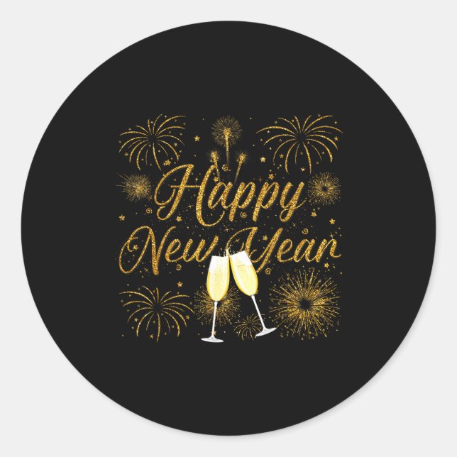 Happy New Year 2026 New Years Eve Party Countdown  Classic Round Sticker (Front)