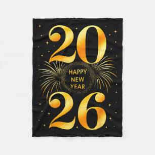 Happy New Year 2026 New Year's Eve Party Countdown Fleece Blanket