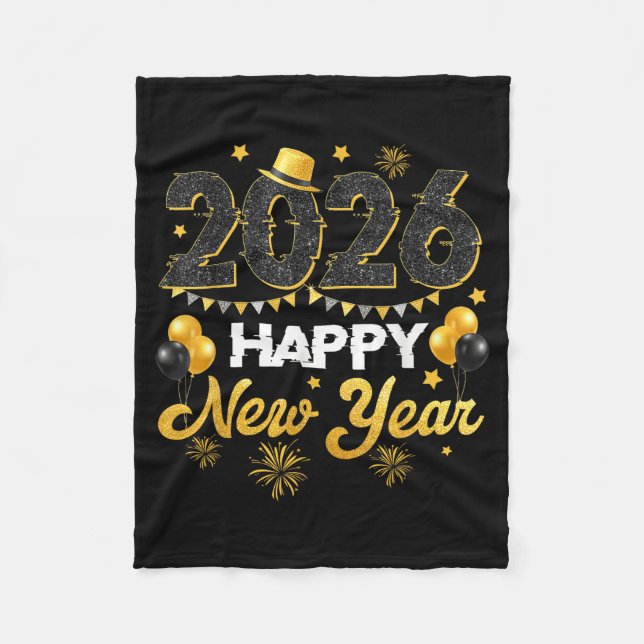 Happy New Year 2026 New Year's Eve Party Countdown Fleece Blanket (Front)