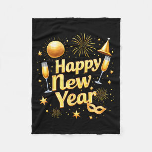 Happy New Year 2026 New Years Eve Party Countdown  Fleece Blanket