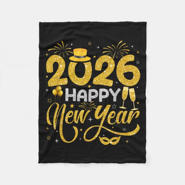 Happy New Year 2026 New Years Eve Party Countdown  Fleece Blanket (Front)