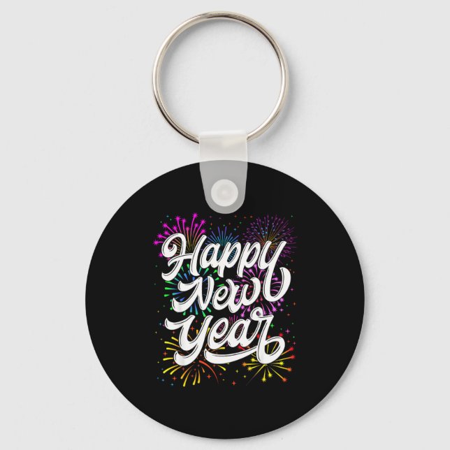 Happy New Year 2026 New Year's Eve Party Countdown Key Ring (Front)