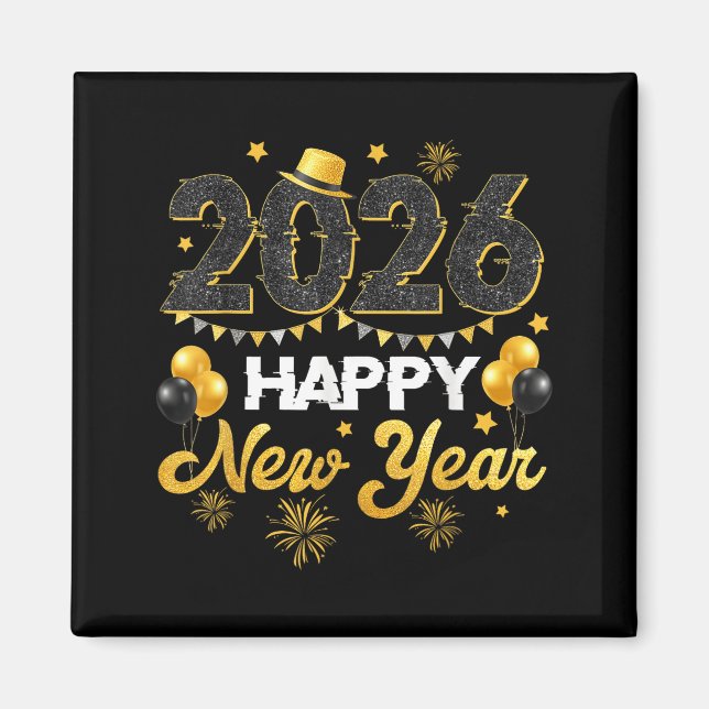 Happy New Year 2026 New Year's Eve Party Countdown Magnet (Front)