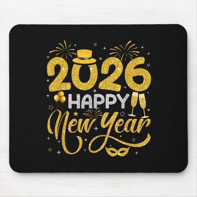 Happy New Year 2026 New Years Eve Party Countdown  Mouse Mat (Front)