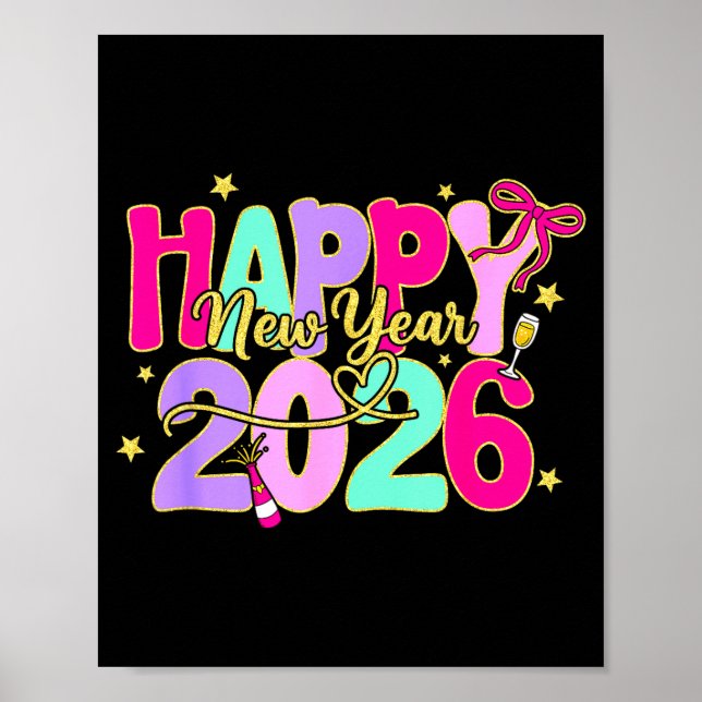 Happy New Year 2026 New Years Eve Party Family Mat Poster (Front)