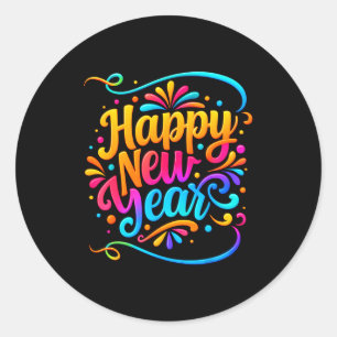 Happy New Year 2026 New Years Eve Party Fireworks Classic Round Sticker
