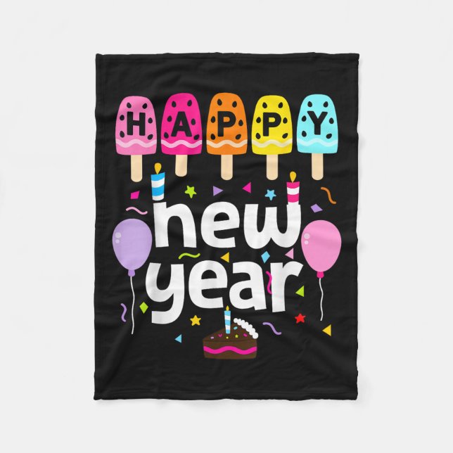 Happy New Year 2026 New Years Eve Party Kids Girls Fleece Blanket (Front)