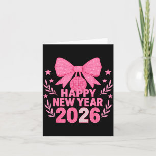 Happy New Year 2026 Nk Bow Coquette Family Card