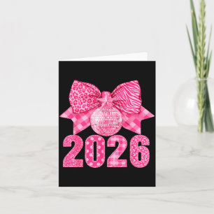 Happy New Year 2026 Nk Bow Patchwork Leopard Zebra Card