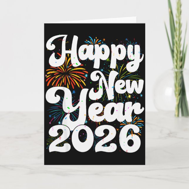Happy New Year 2026 Nye Fireworks Cool New Years E Card (Front)