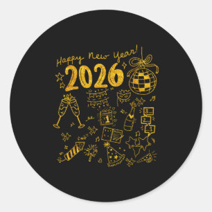 Happy New Year 2026 Nye Fireworks Matching Family  Classic Round Sticker
