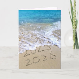 Happy New Year 2026 Ocean Beach  Holiday Card