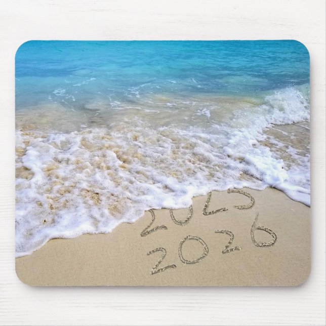Happy New Year 2026 Ocean Beach  Mouse Mat (Front)