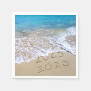 Happy New Year 2026 Ocean Beach Napkin