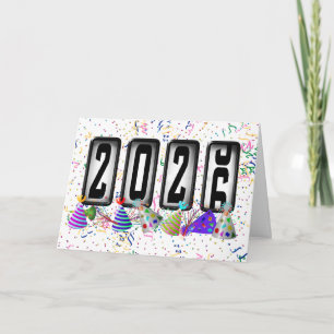 Happy New Year 2026 Odometer  Holiday Card