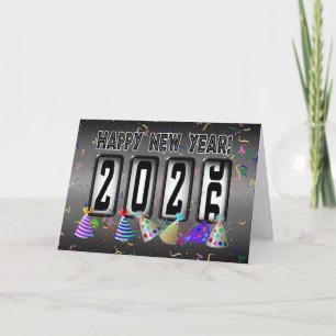Happy New Year 2026 Odometer Holiday Card