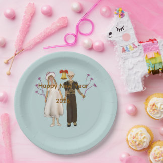 Happy New Year 2026 Paper Plate