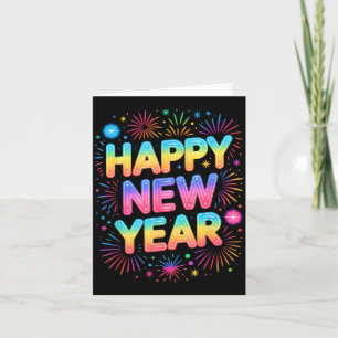 Happy New Year 2026 Party Ballons, Fireworks And C Card