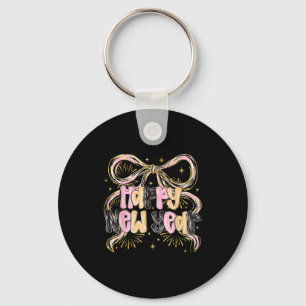 Happy New Year 2026 Party Coquette Bow Girly Women Key Ring