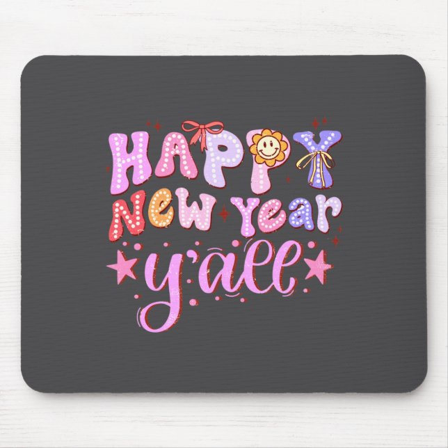 Happy New Year 2026 Party Countdown New Years Y'al Mouse Mat (Front)