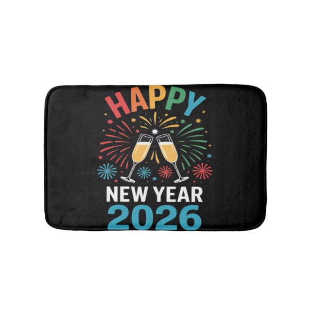 Happy New Year 2026 Party Funny New Years Eve 2026 Bath Mat (Front)