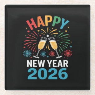 Happy New Year 2026 Party Funny New Years Eve 2026 Glass Coaster