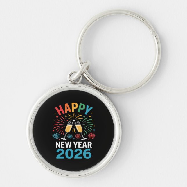 Happy New Year 2026 Party Funny New Years Eve 2026 Key Ring (Front)