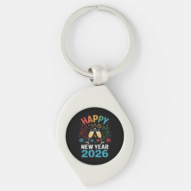 Happy New Year 2026 Party Funny New Years Eve 2026 Key Ring (Front)