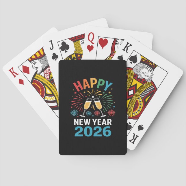 Happy New Year 2026 Party Funny New Years Eve 2026 Playing Cards (Back)