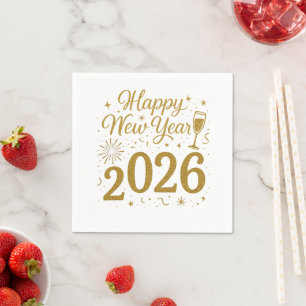 Happy New Year 2026 Party Napkins – Festive Table 