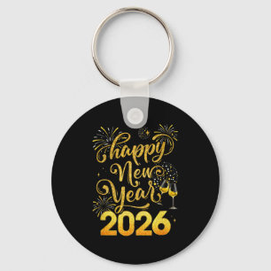 Happy New Year 2026 Party New Years Eve Holiday  Key Ring