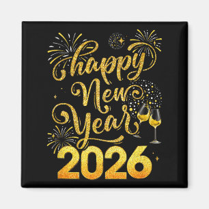 Happy New Year 2026 Party New Years Eve Holiday  Magnet