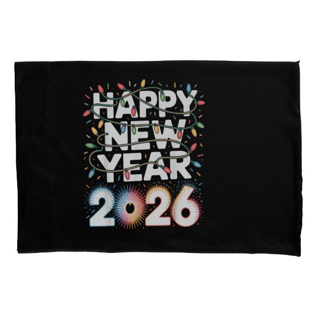 Happy New Year 2026 Pillowcase (Front)