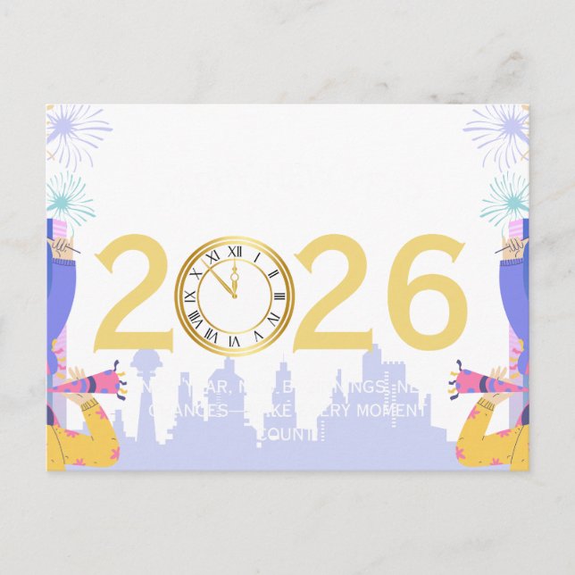 Happy  new year 2026 postcard (Front)