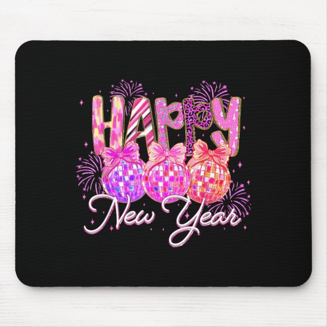 Happy New Year 2026 Preppy New Years Nk Coquette B Mouse Mat (Front)