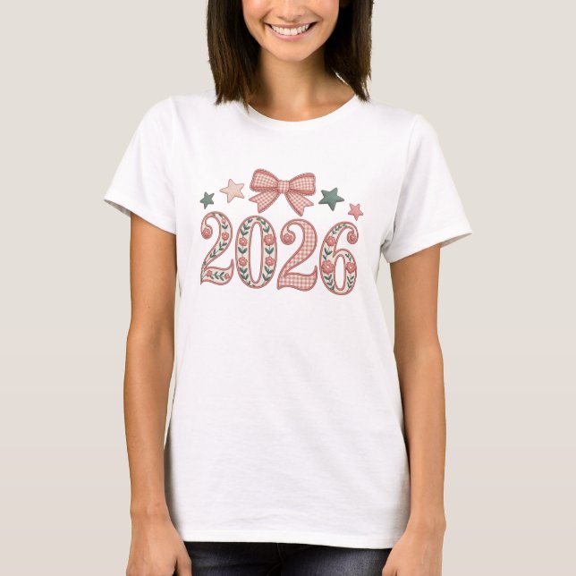 Happy New Year 2026 Retro Celebration T-Shirt (Front)