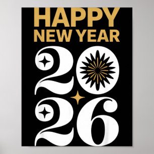 Happy New Year 2026 Retro Groovy Tee New Years Eve Poster