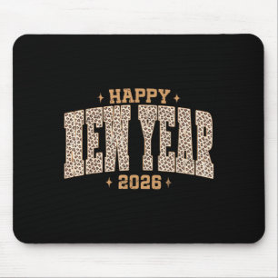 Happy New Year 2026 Retro Leopard New Years Eve Pa Mouse Mat